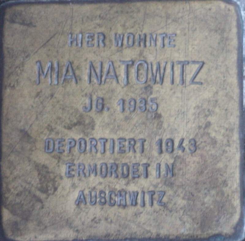 Stolperstein für Mia Natowitz (Archiv Chronik)