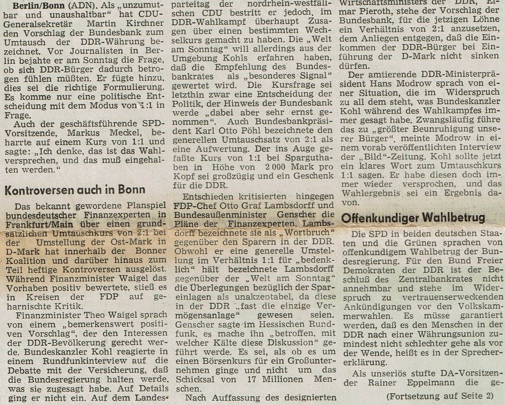 Volksstimme vom 02.April 1990